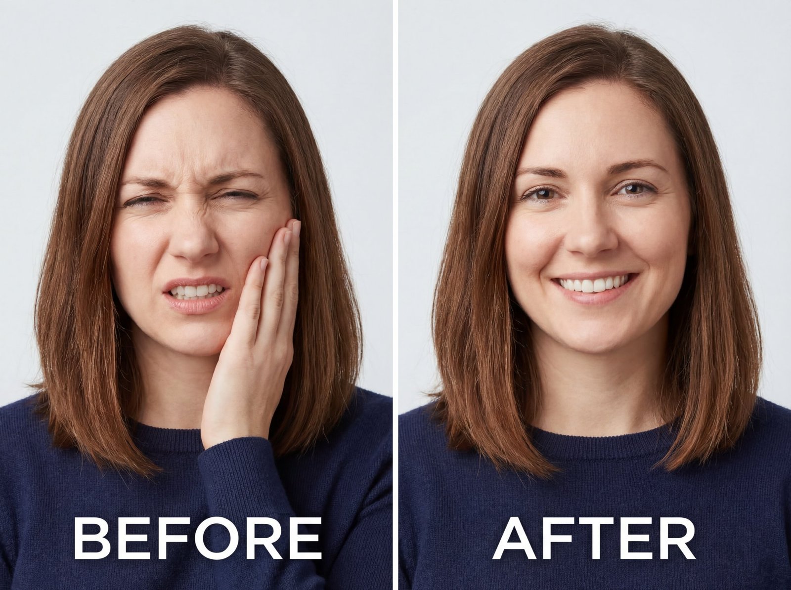 Before and after tooth sensitivity