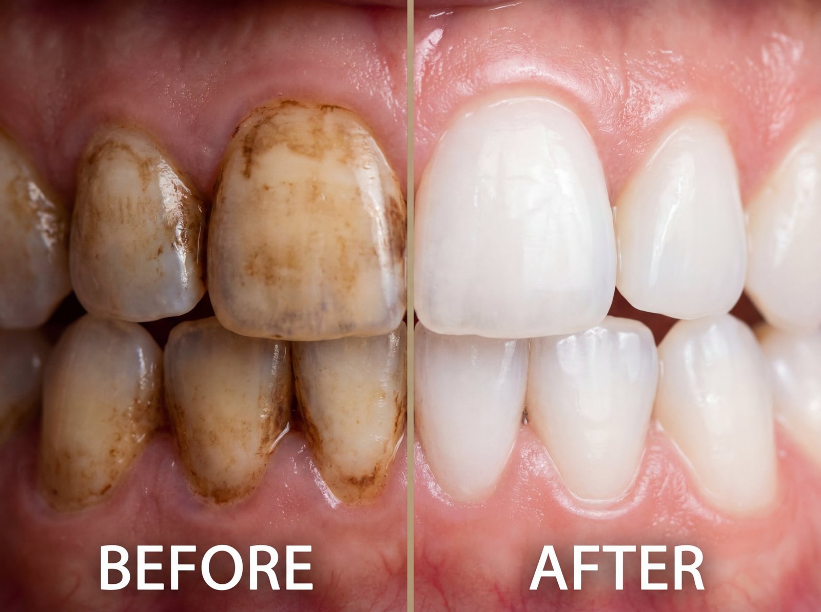 Before and after stain removal